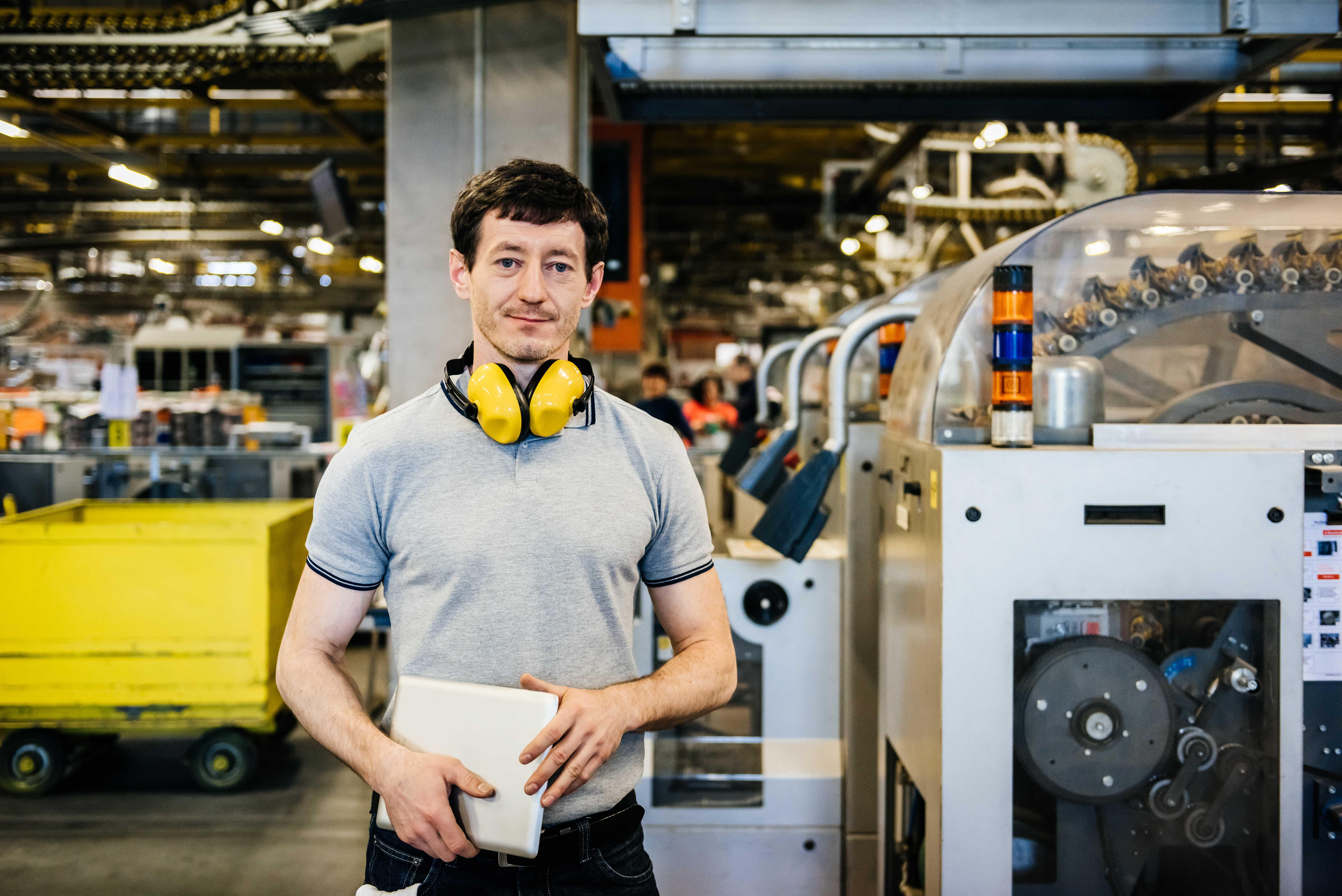 Men in manufacturing environment