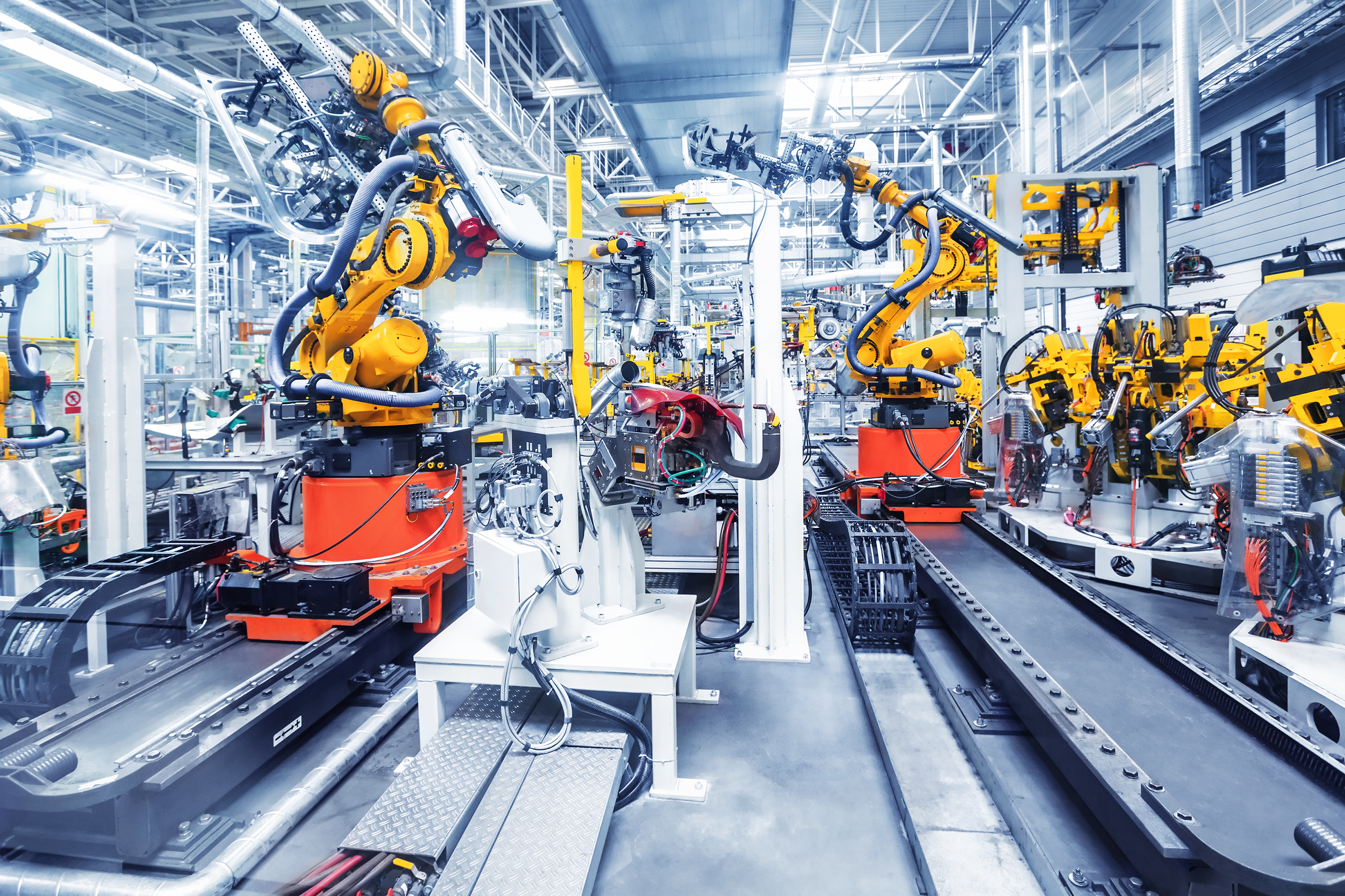 Robots in car factory