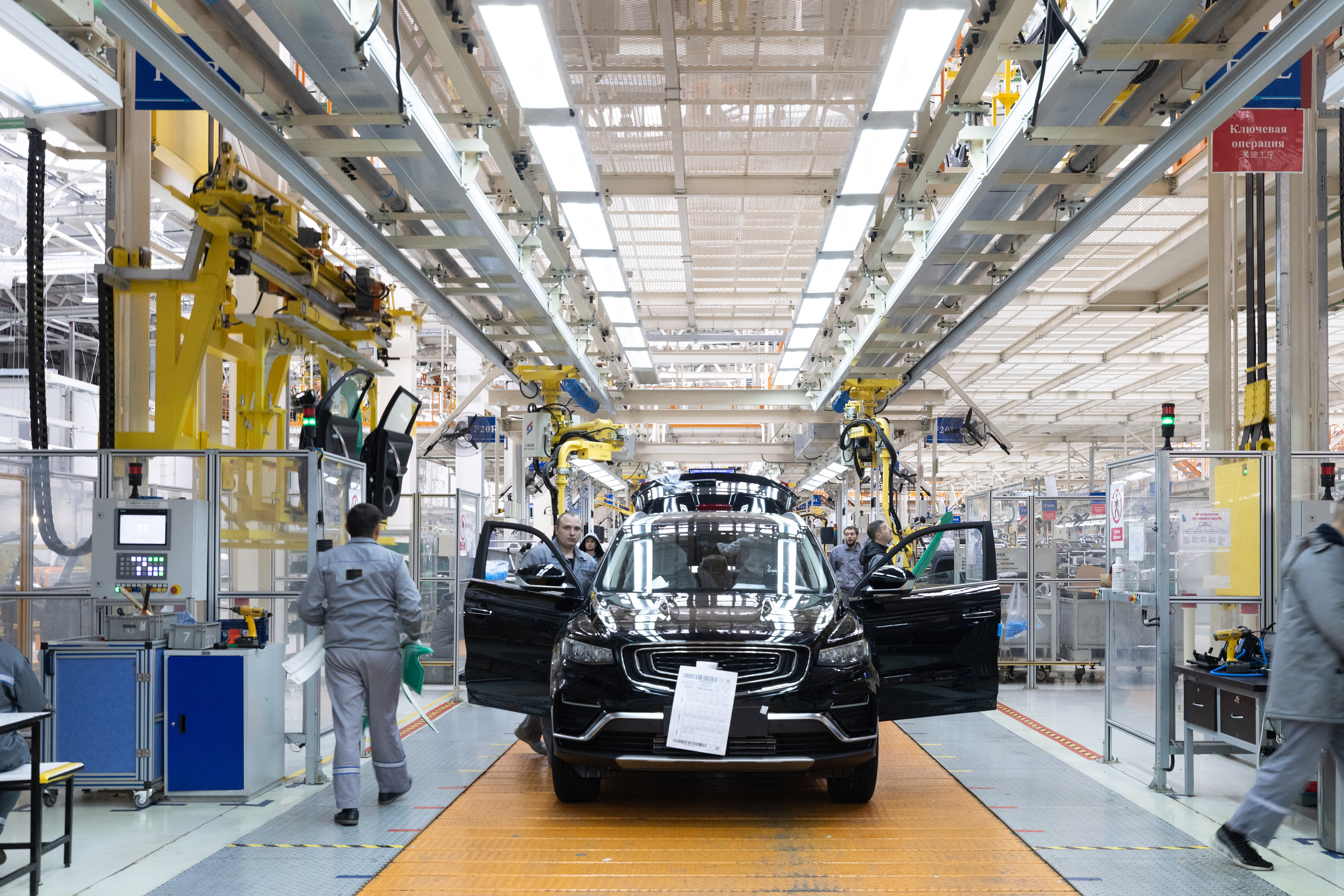 car bodies on assembly line