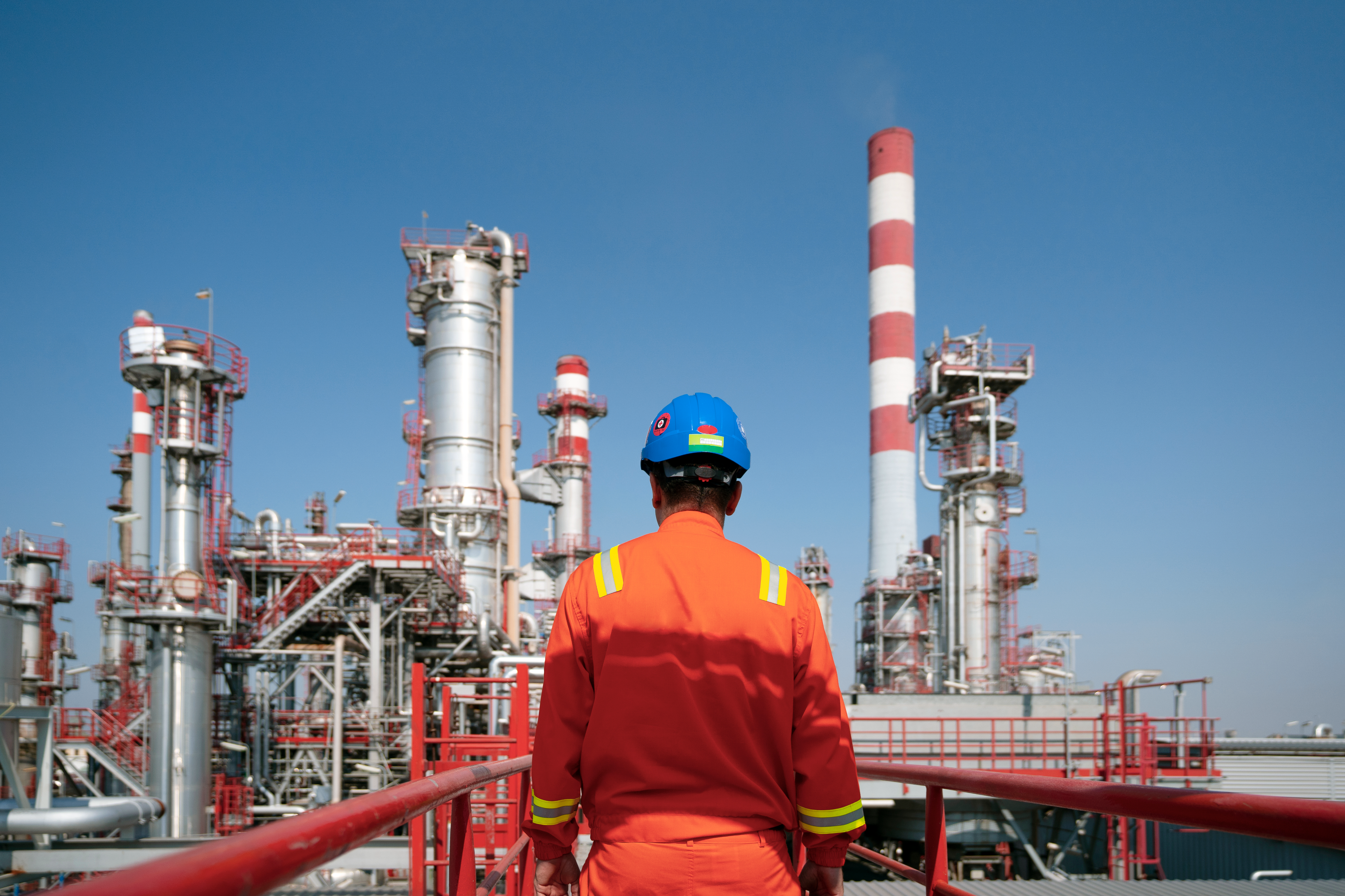 Man in refinery