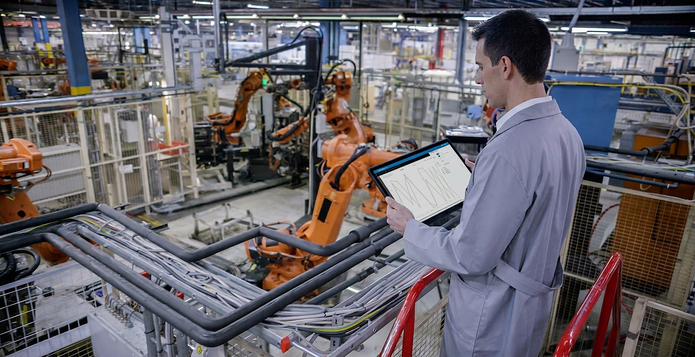 Man looking at factory floor