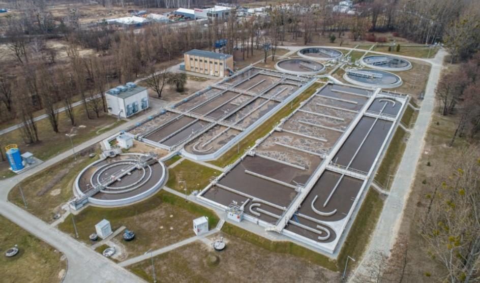 Aerial photo of Zwik's water plant